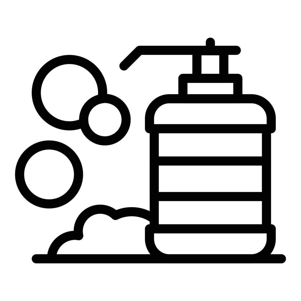 vecteur de contour d'icône de distributeur de nettoyant. eau savonneuse