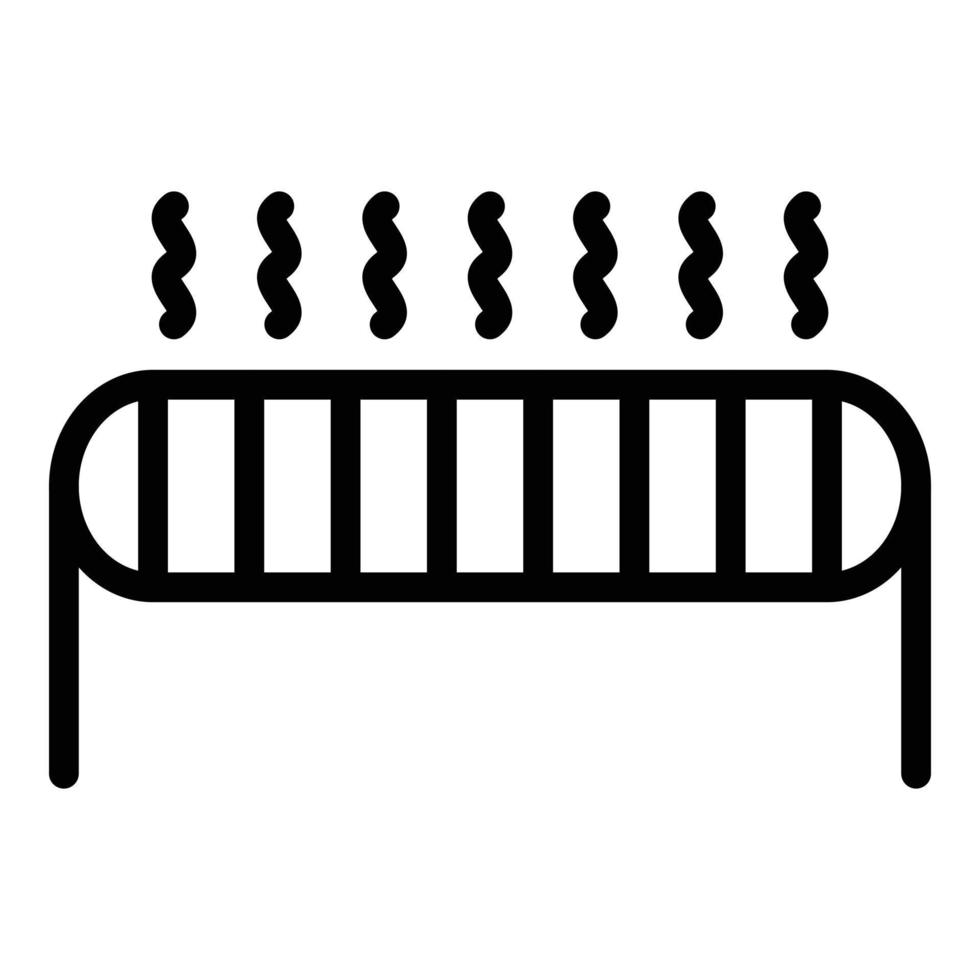 vecteur de contour d'icône de chauffage chaud. radiateur électrique