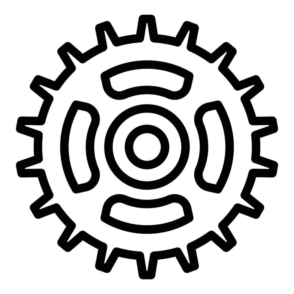 vecteur de contour d'icône de roue dentée de vélo. partie moteur