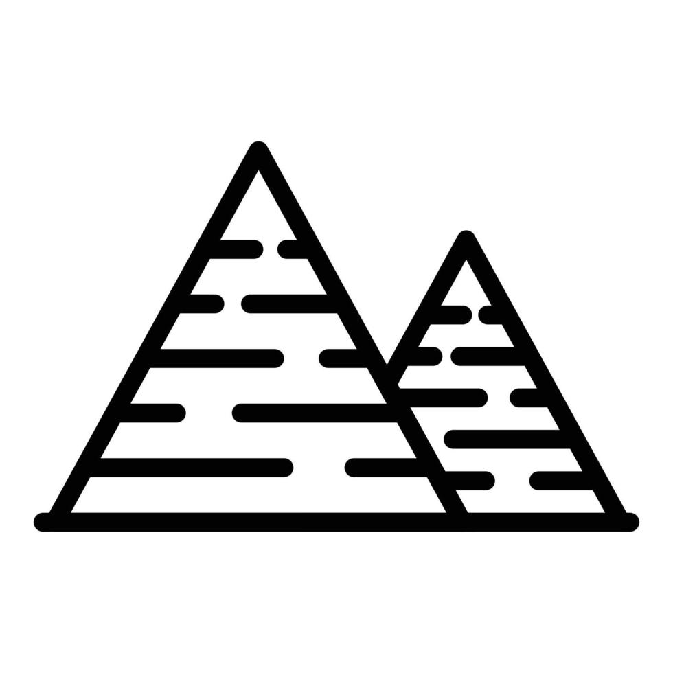 vecteur de contour d'icône de pyramide d'histoire. l'Egypte ancienne