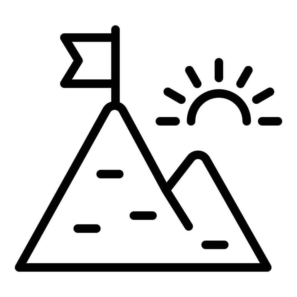 vecteur de contour d'icône de cible de montagne. aide sociale