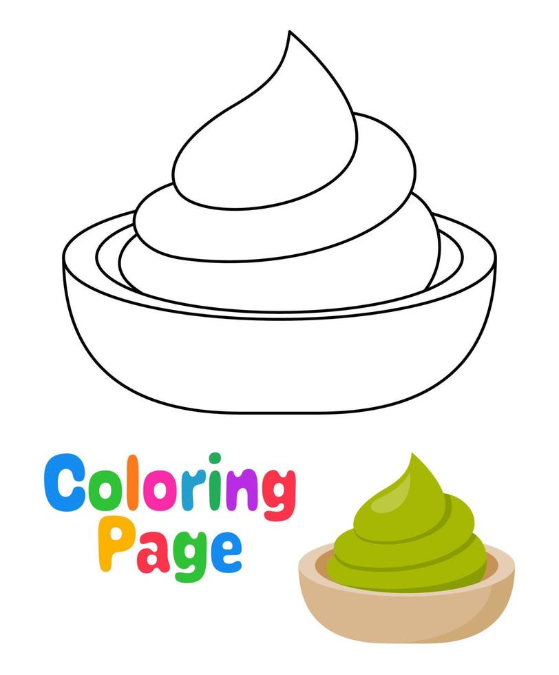 coloriage avec wasabi pour les enfants vecteur