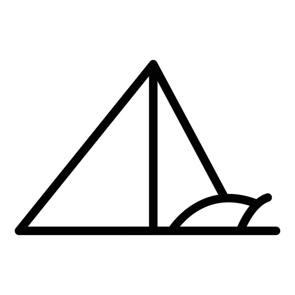 vecteur de contour d'icône de pyramide. désert du caire
