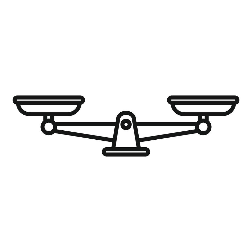 vecteur de contour d'icône d'échelles métalliques. poids d'équilibre