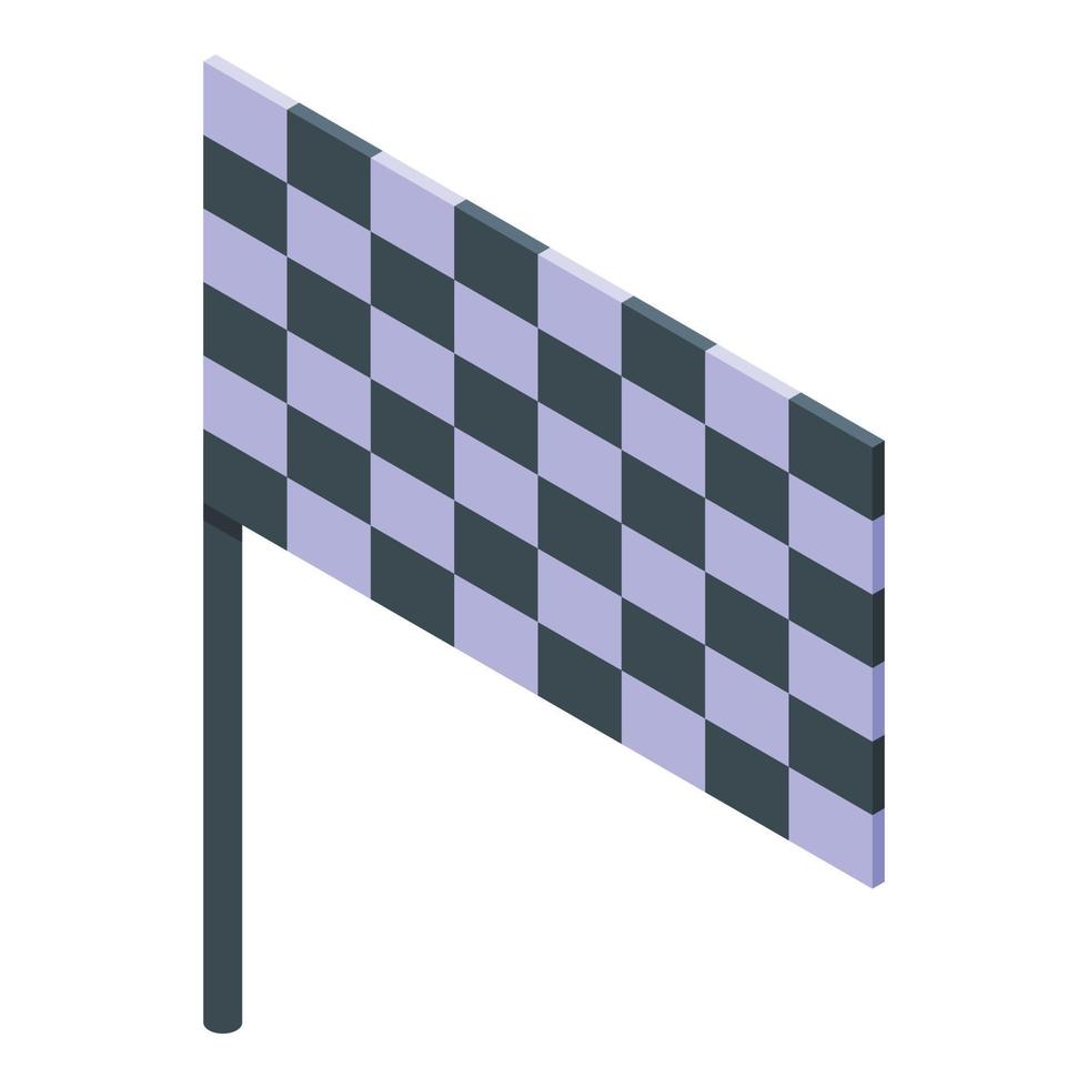 vecteur isométrique d'icône de drapeau de piste de course. piste de voiture