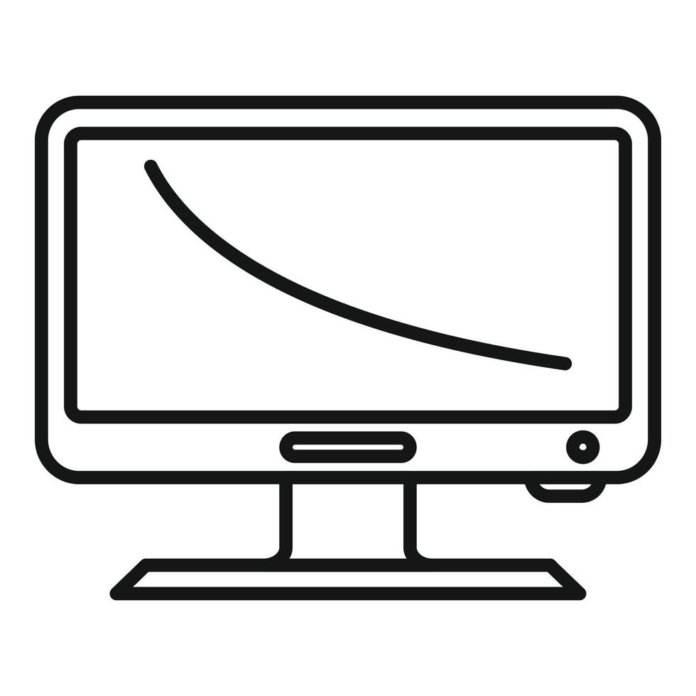 vecteur de contour d'icône de moniteur sombre. écran d'ordinateur