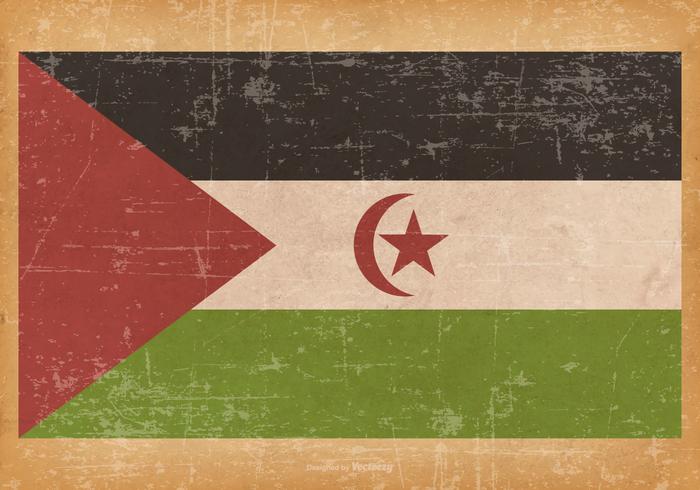 Ancien drapeau grunge du Sahara occidental vecteur