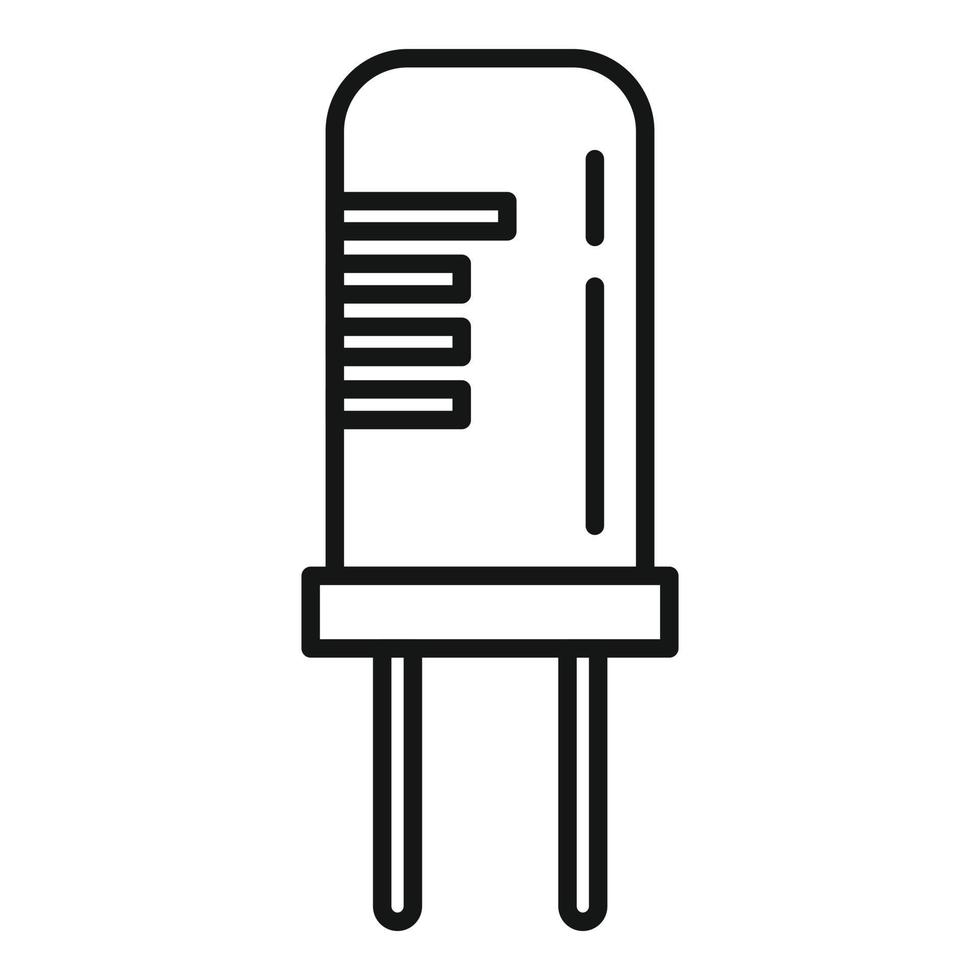 vecteur de contour d'icône de condensateur de puce. composant à diodes