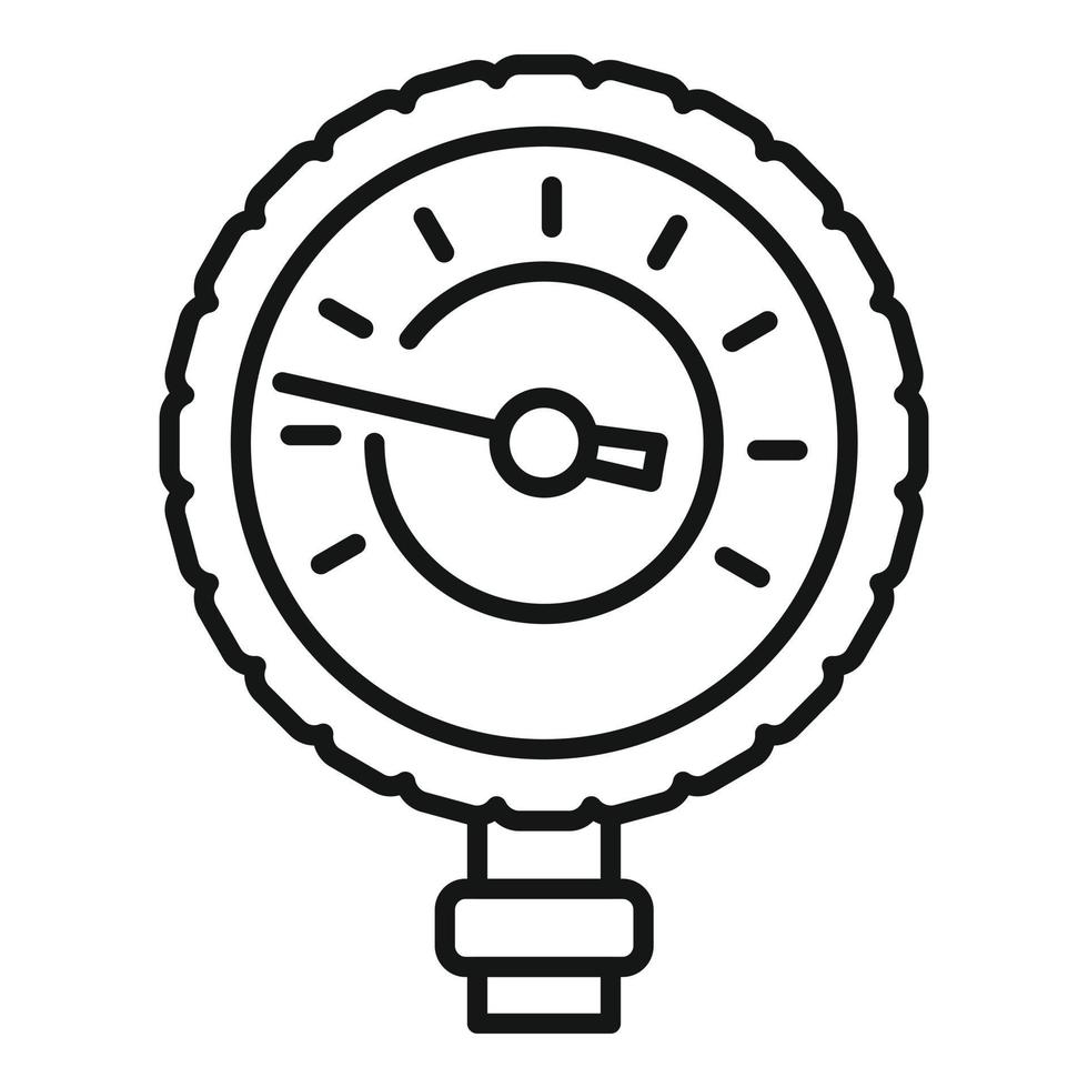 vecteur de contour d'icône de manomètre de valve. Pression du gaz