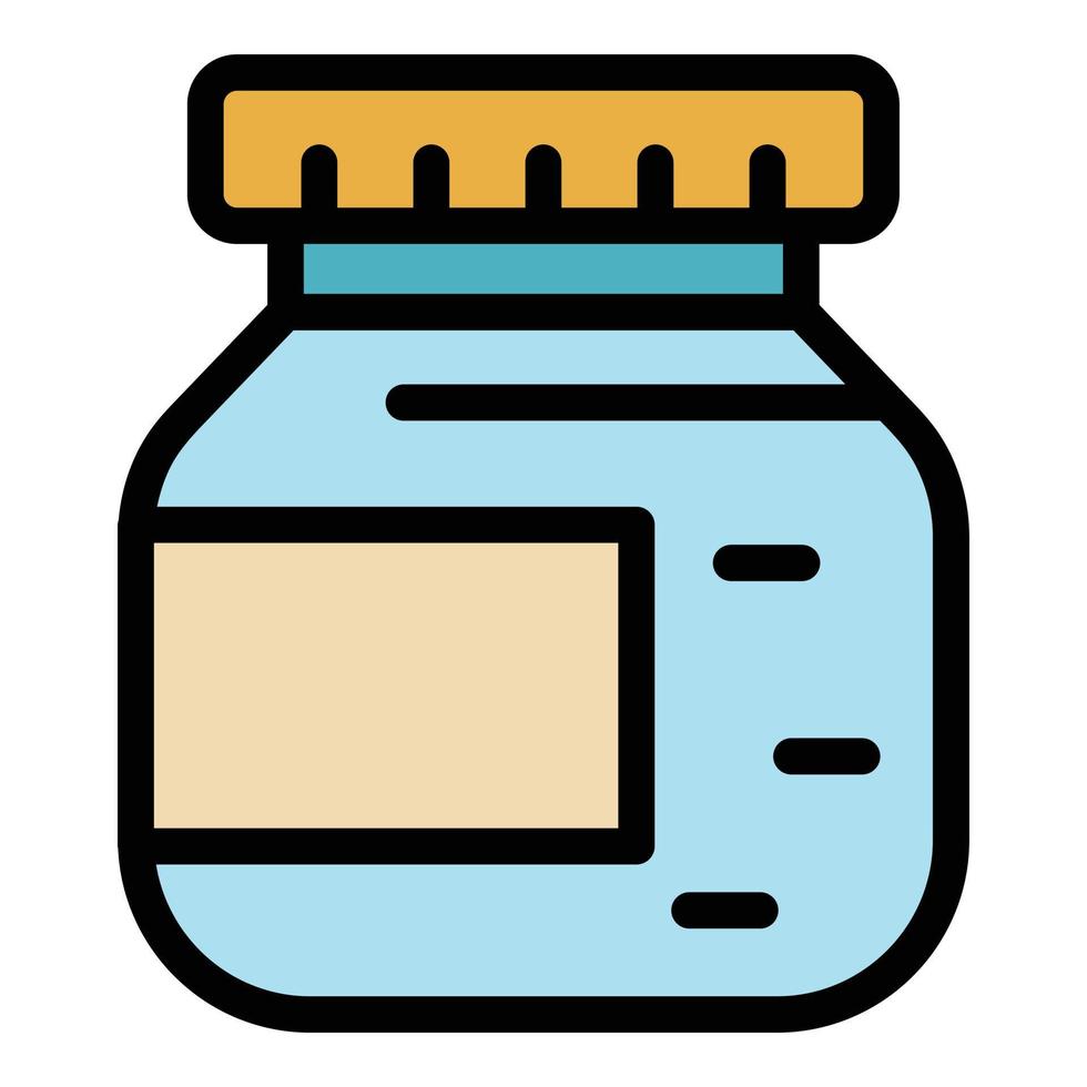 vecteur de contour de couleur d'icône de pot de repas