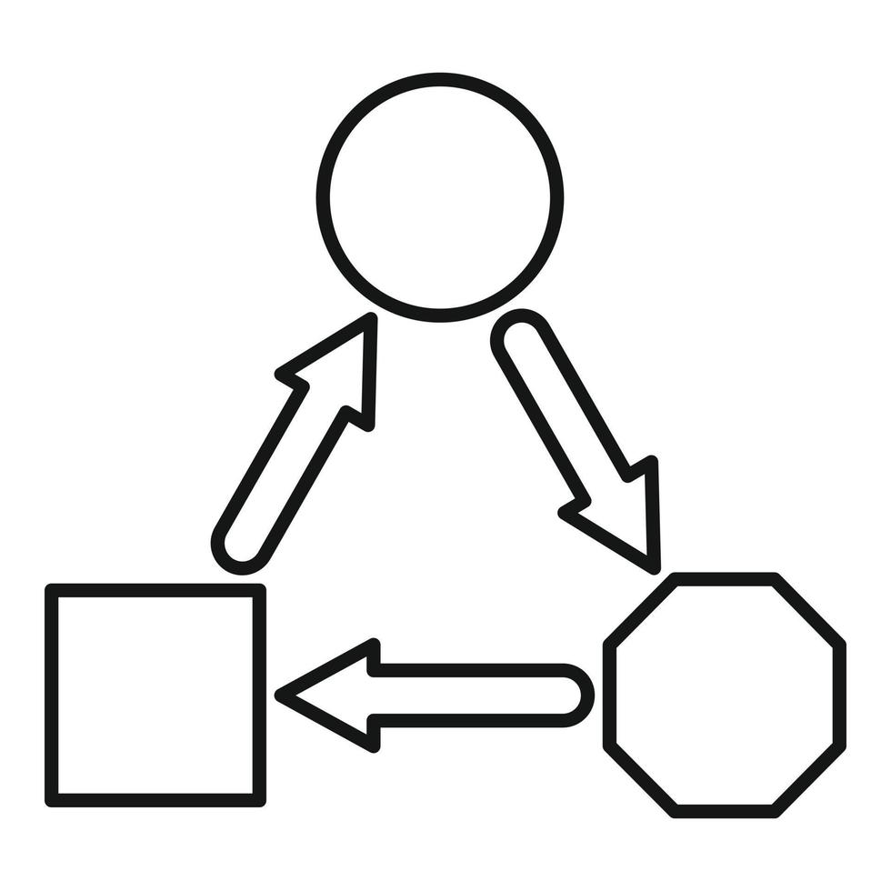 vecteur de contour d'icône d'adaptation numérique. nouvelle direction