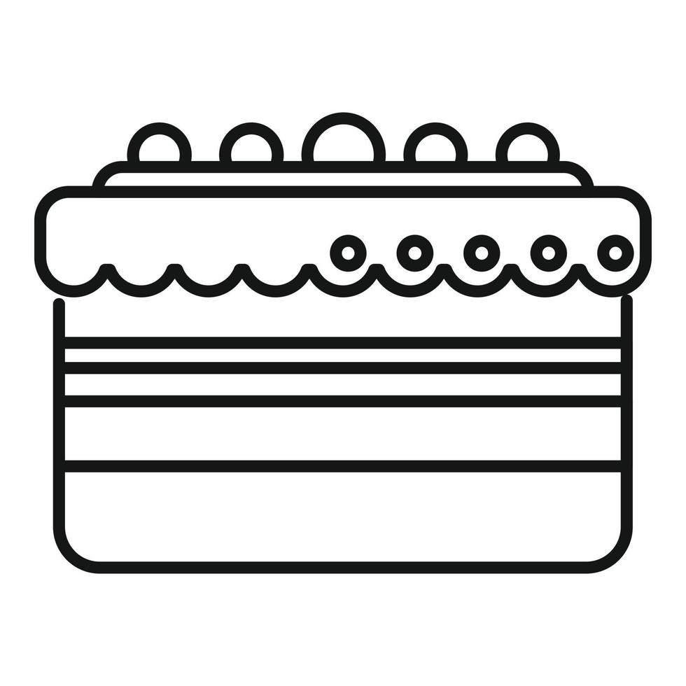 vecteur de contour d'icône de gâteau de glaçage. décoration heureuse