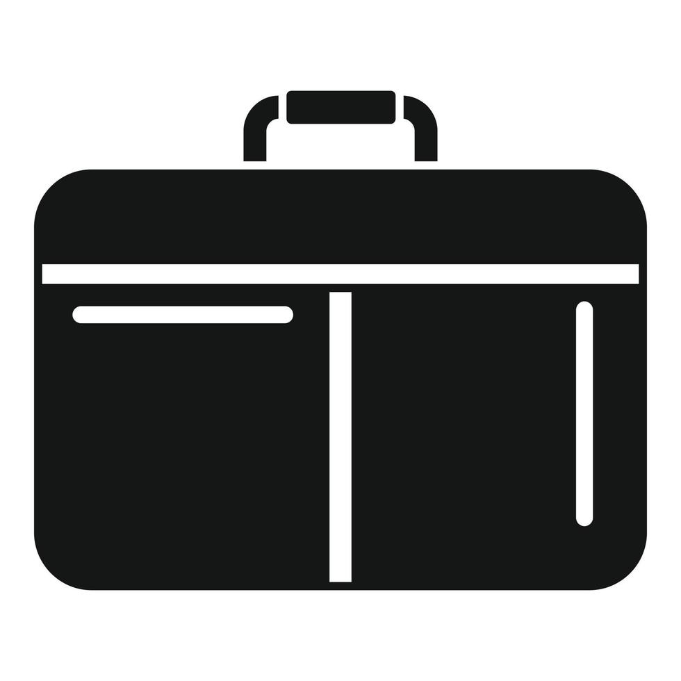 vecteur simple d'icône de sac d'ordinateur portable fermé. cas sac à dos