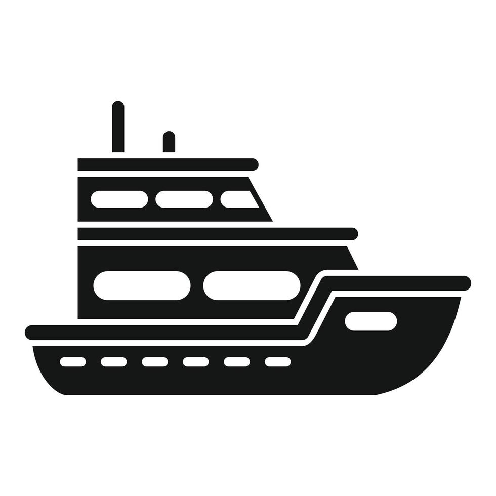 vecteur simple d'icône de bateau de pêche océanique. poisson mer