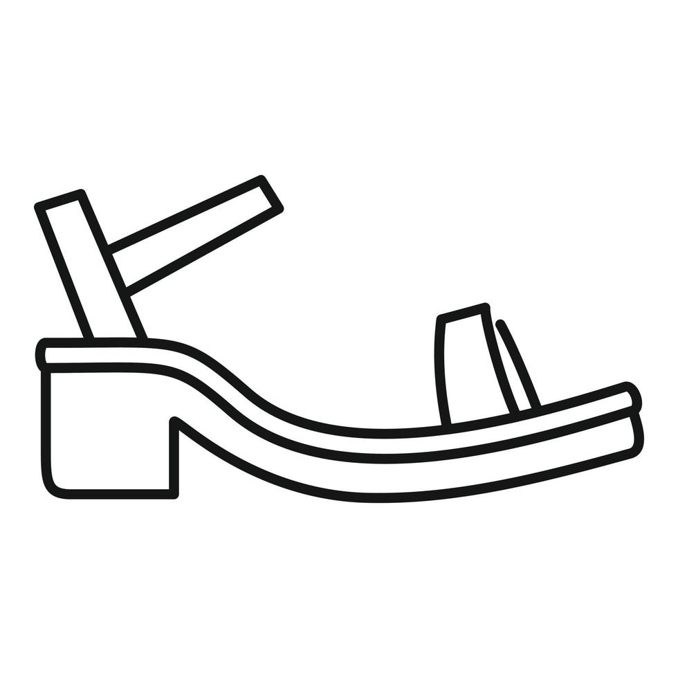 vecteur de contour d'icône de sandale de boutique. femme plage