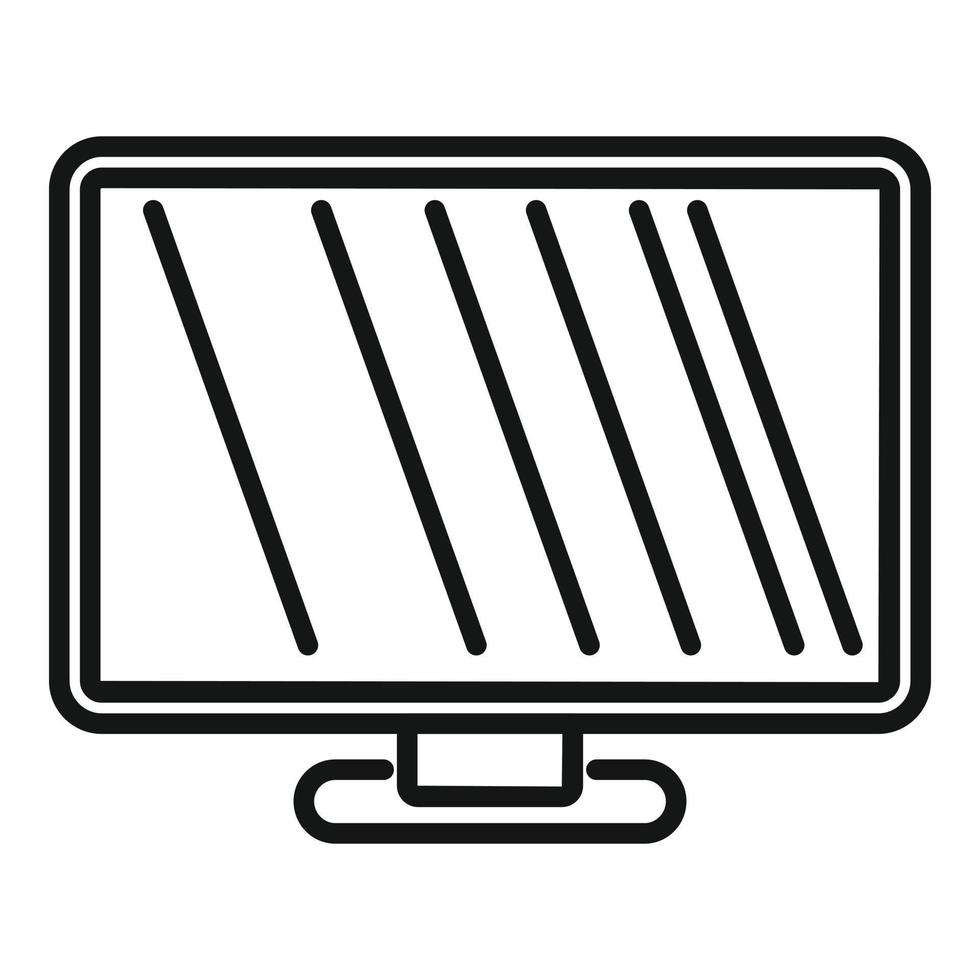 vecteur de contour d'icône de moniteur numérique. écran d'ordinateur