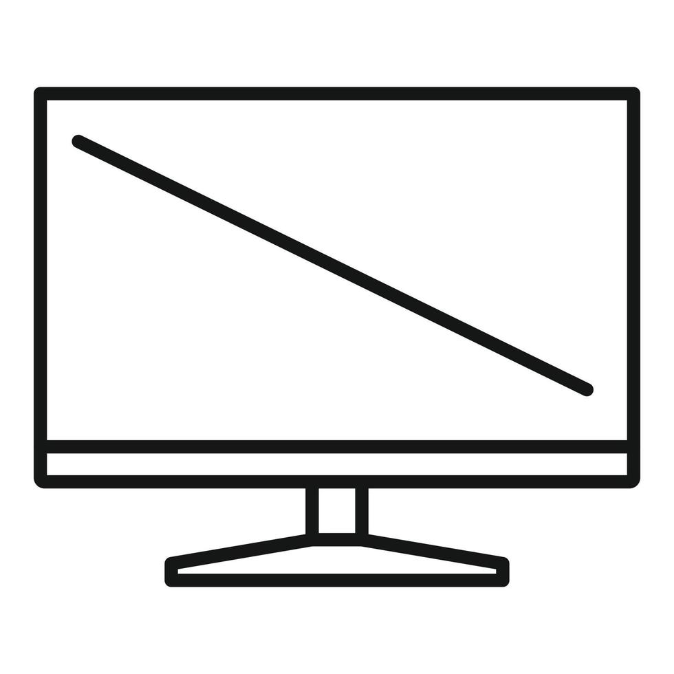 vecteur de contour d'icône de moniteur sans cadre. écran d'ordinateur