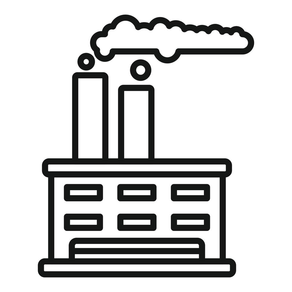 vecteur de contour d'icône d'usine de ville. réchauffement climatique