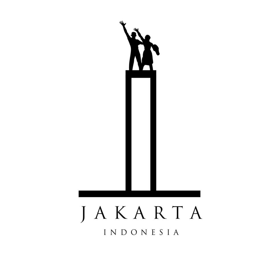monument selamat datang ou monument de bienvenue de jakarta indonésie. statue historique indonésienne dans la capitale indonésienne, isolée sur blanc vecteur