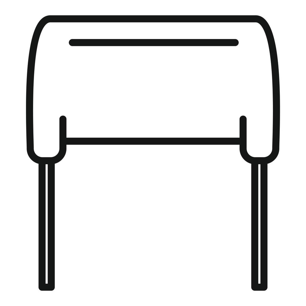 vecteur de contour d'icône de condensateur de circuit. résistance électrique