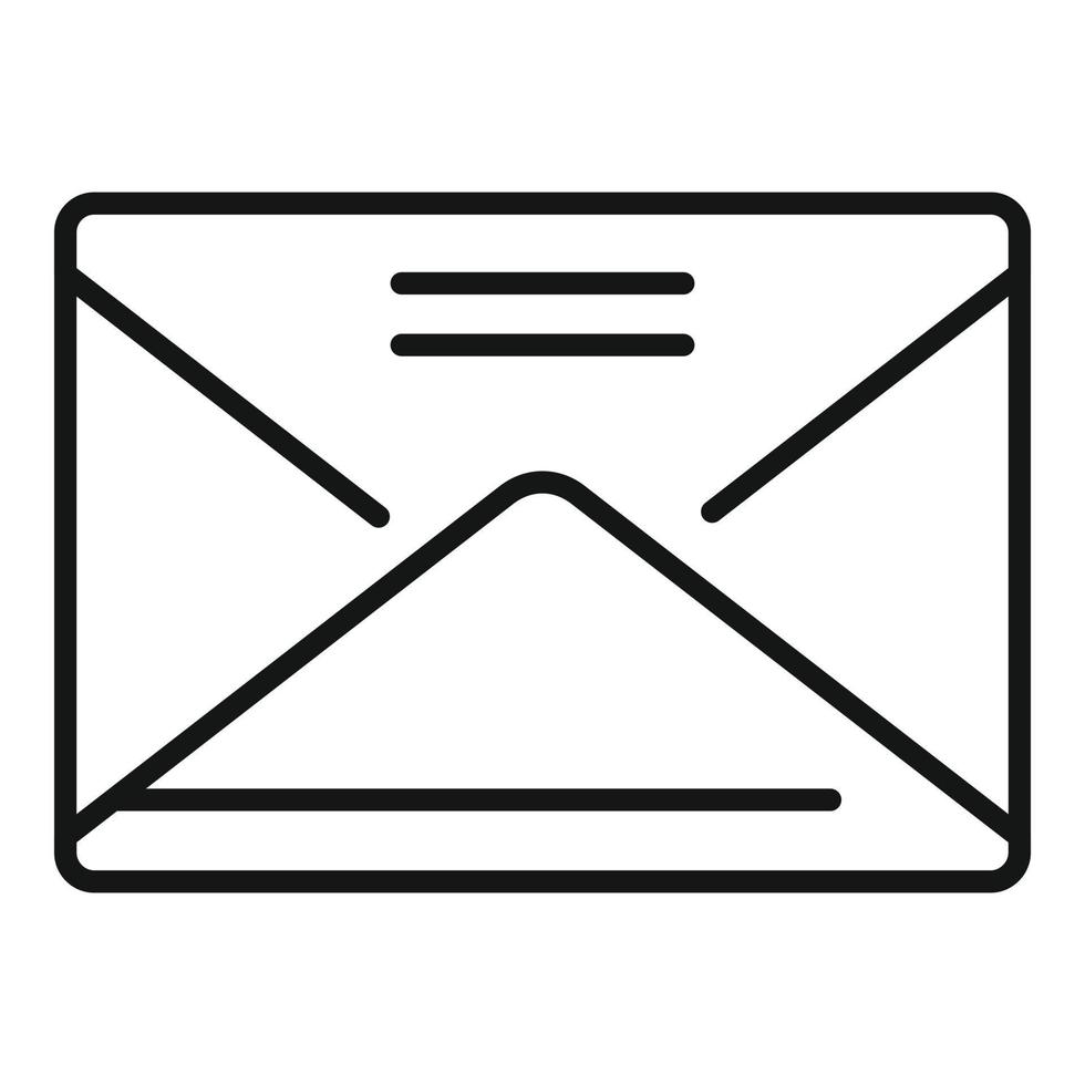vecteur de contour d'icône d'enveloppe d'informations. courrier papier
