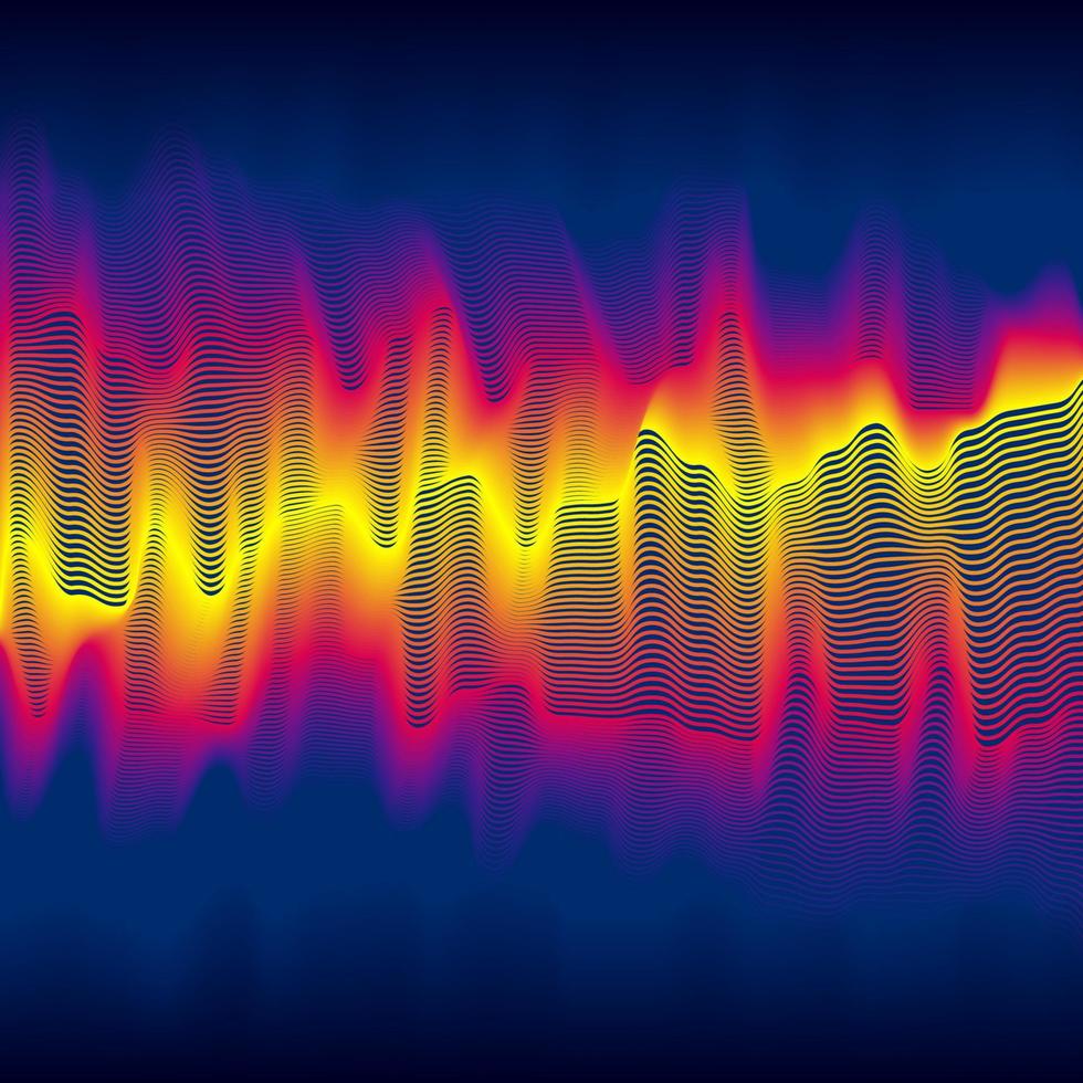 fond de vague de chaleur infrarouge avec des lignes mélangées vecteur