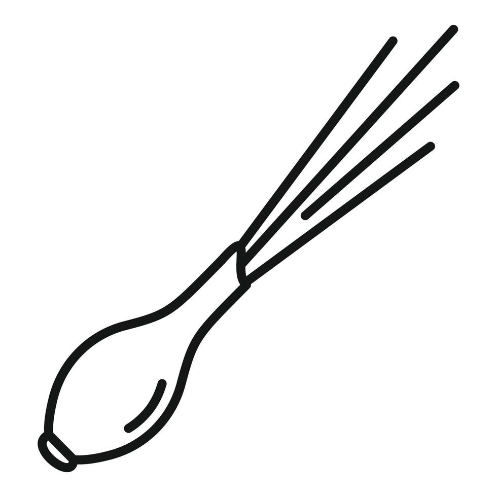 vecteur de contour d'icône d'ail ciboulette. oignon chinois