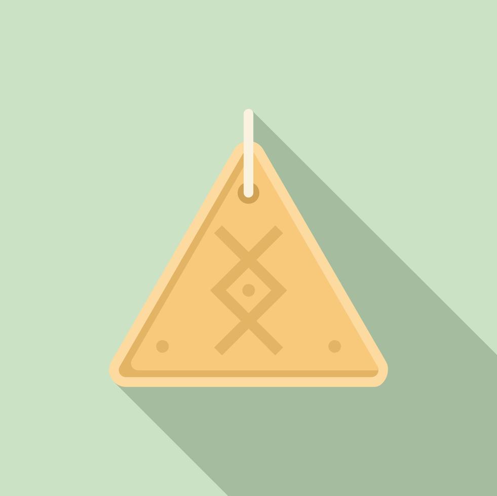 vecteur plat d'icône d'amulette de pyramide. religion ésotérique
