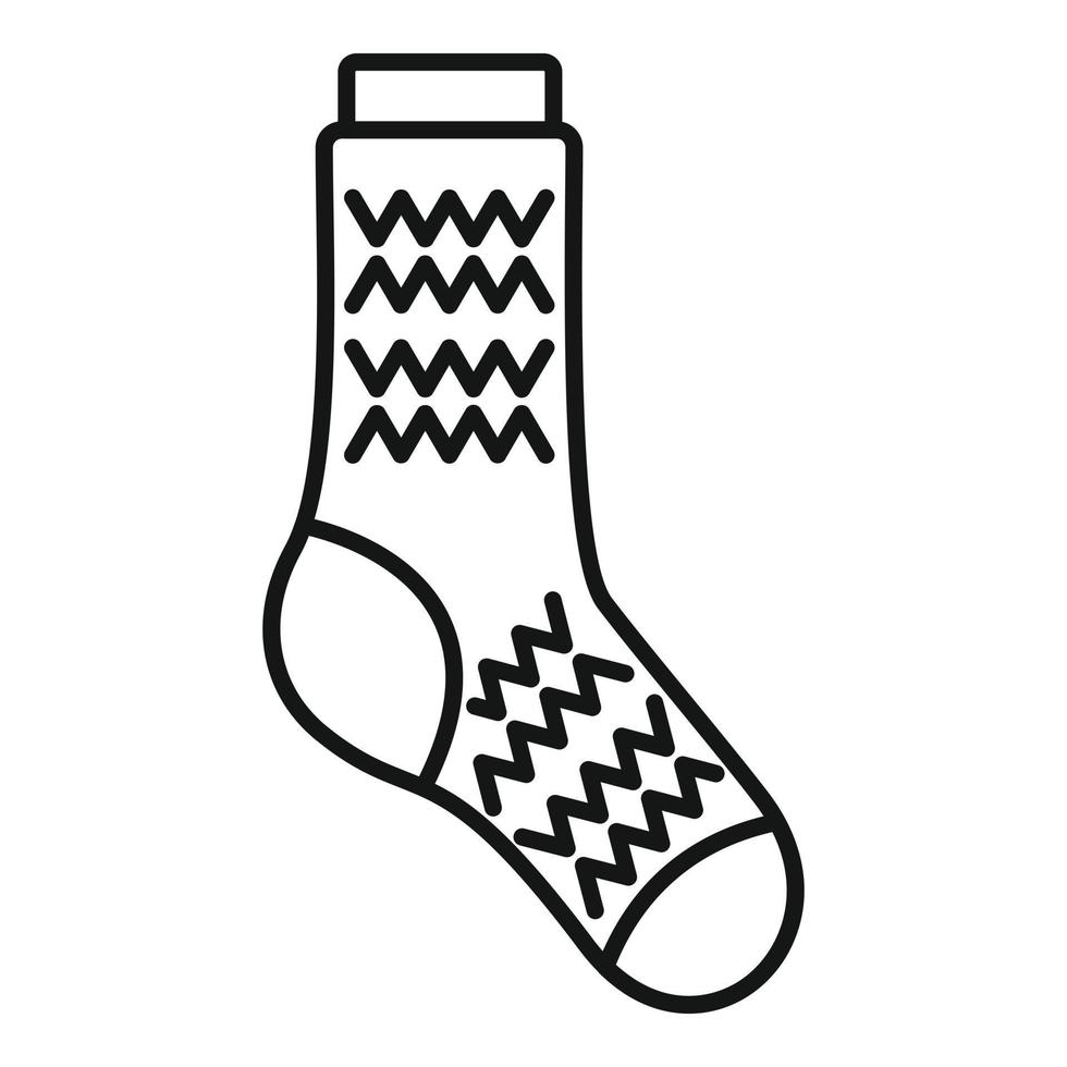 vecteur de contour d'icône de chaussette de mode. collection sportive