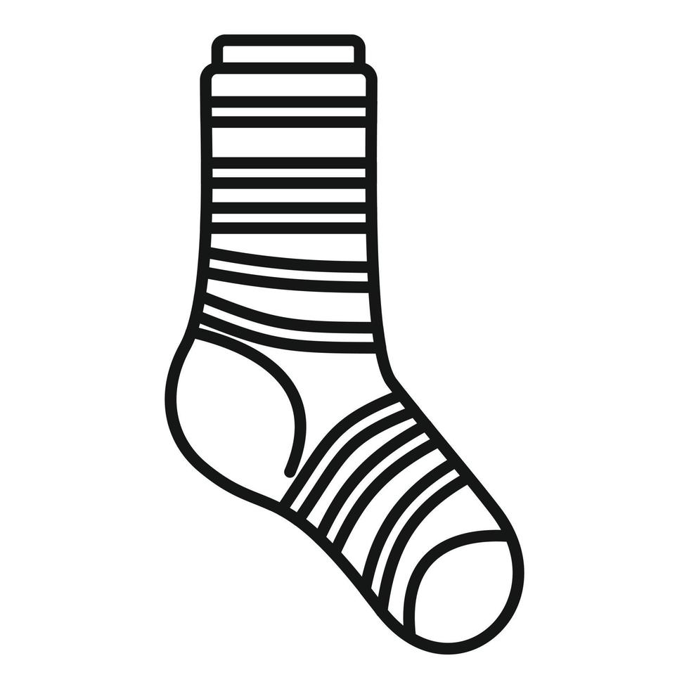 vecteur de contour d'icône de chaussette. conception de coton