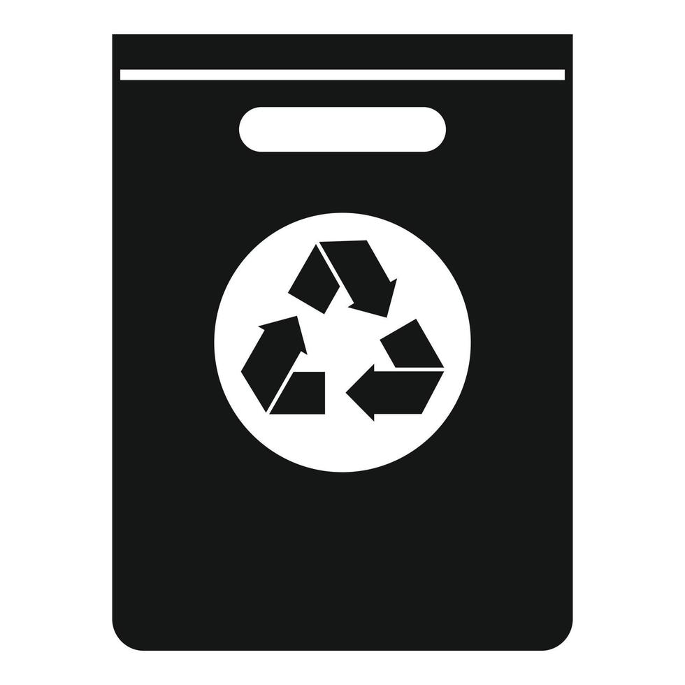 vecteur simple d'icône de sac de recyclage de papier. tissu écologique