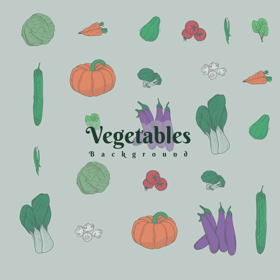 impression de légumes de fond avec un design transparent en vert vecteur