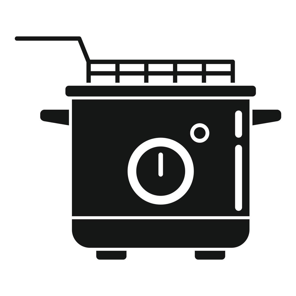 vecteur simple d'icône d'équipement de friteuse. panier à huile