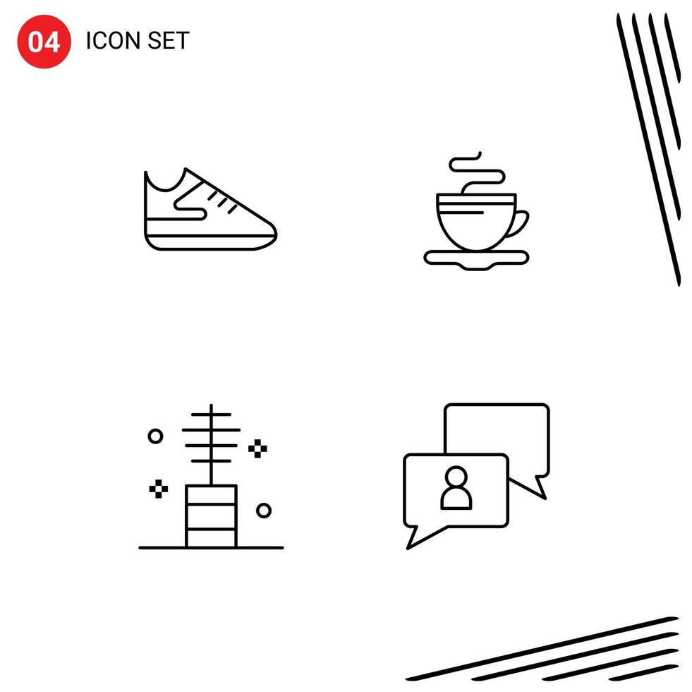 concept de 4 lignes pour sites Web mobiles et applications exercice mode salon de thé éléments de conception vectoriels modifiables vecteur