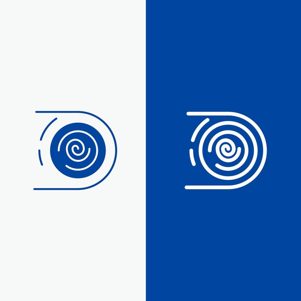 cycle de circulation abstrait perturbateur ligne sans fin et glyphe icône solide bannière bleue ligne et glyphe icône solide bannière bleue vecteur