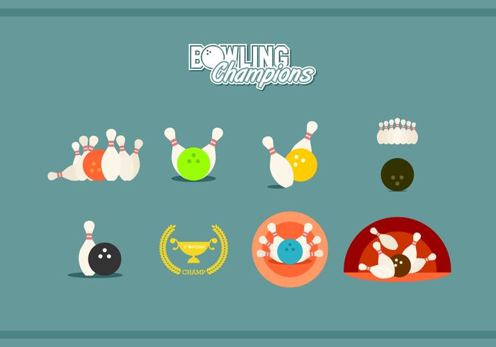 Plat bowling champions free vector