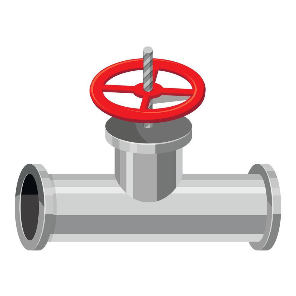 tuyau avec une icône de valve, style cartoon vecteur