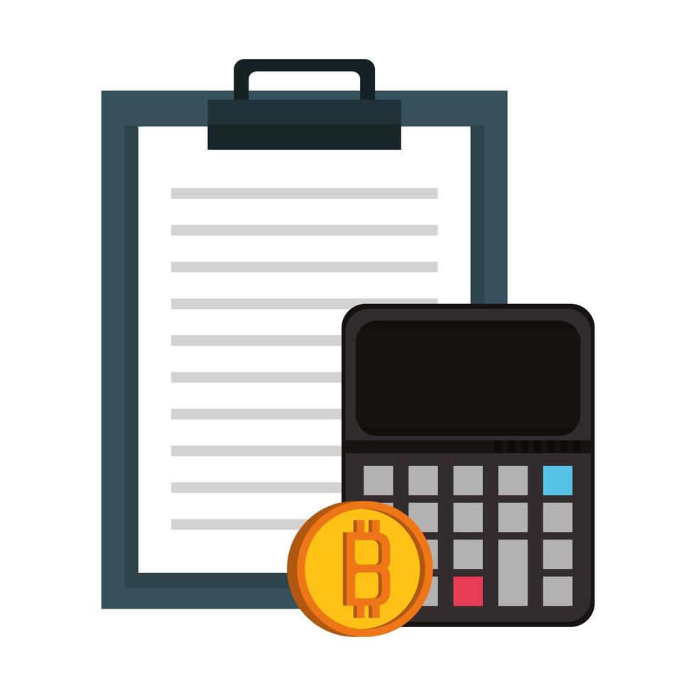 symboles d'argent numérique crypto-monnaie bitcoin vecteur