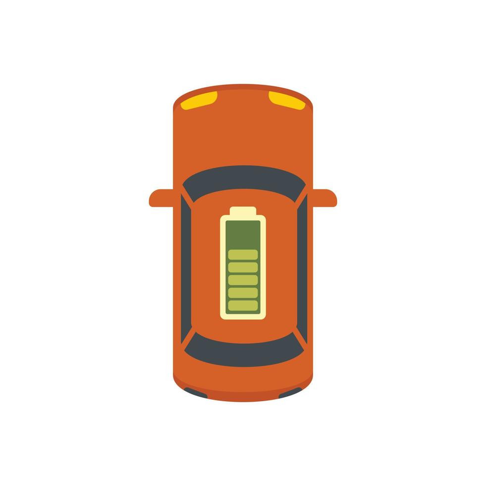 vue de dessus icône de voiture électrique vecteur isolé plat