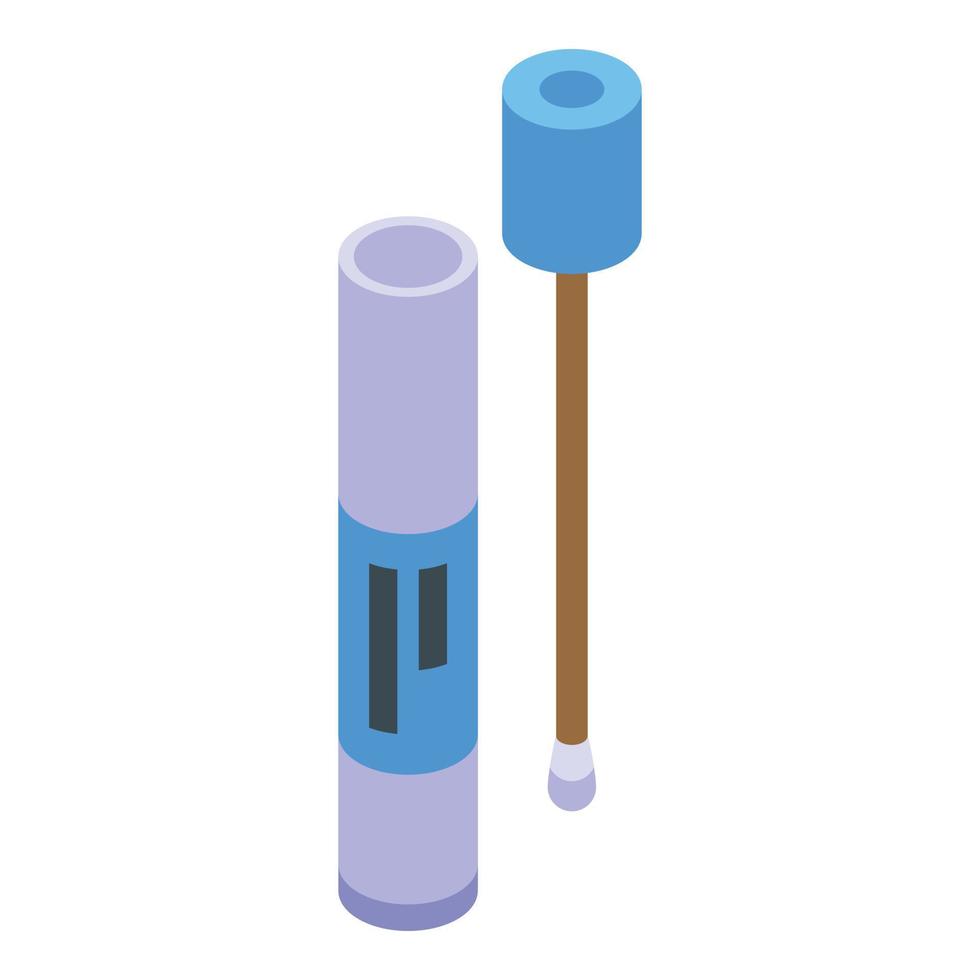 vecteur isométrique d'icône d'écouvillon de test. passeport vaccin