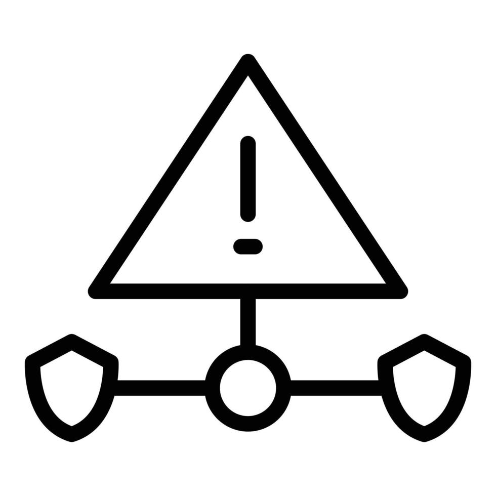 vecteur de contour d'icône d'alerte réseau. mot de passe sécurisé