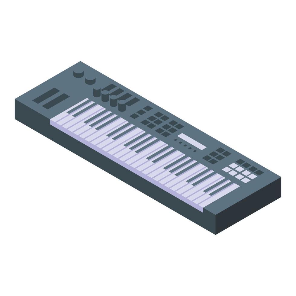 vecteur isométrique d'icône de clavier de synthétiseur. DJ musique