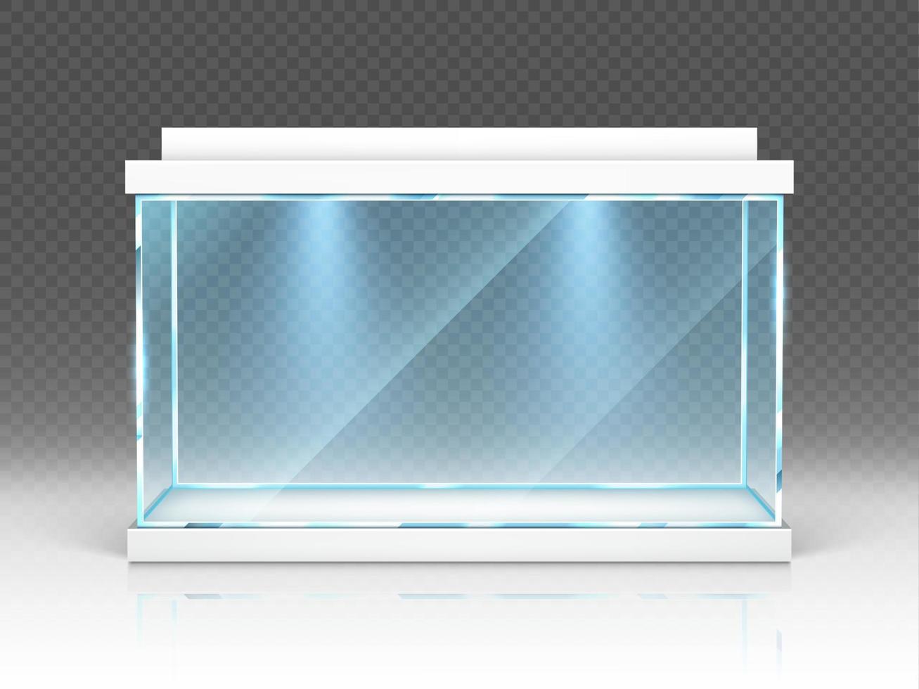 boîte en verre d'aquarium, terrarium avec rétro-éclairage. vecteur