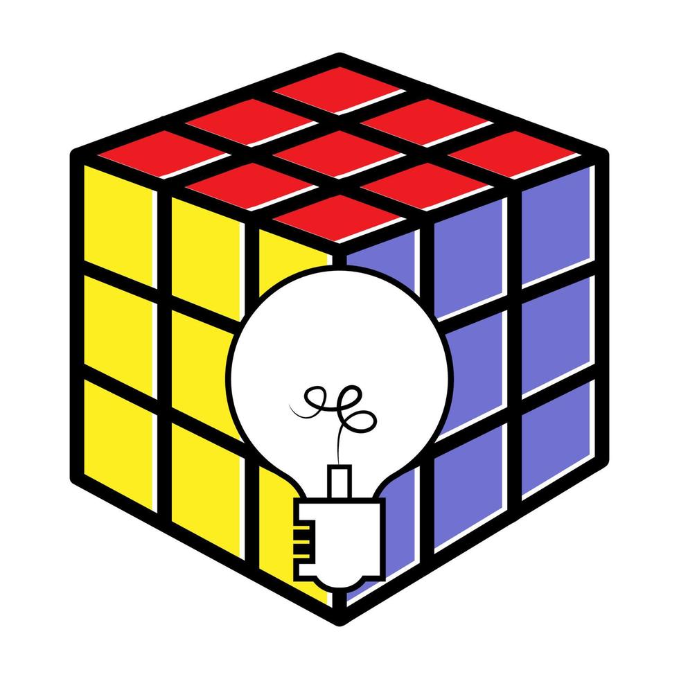 élément de vecteur de cube rubik