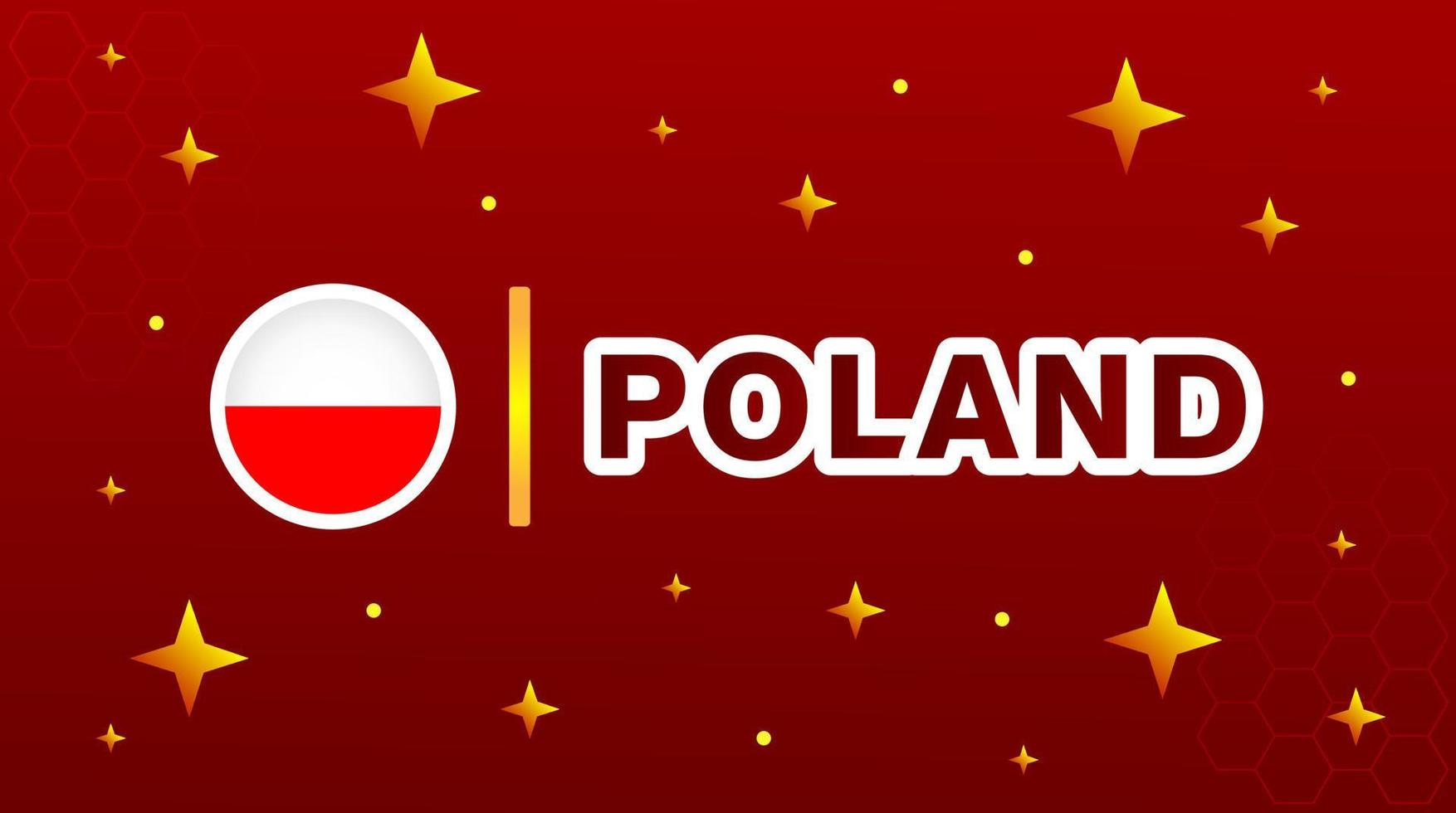 drapeau pologne avec des étoiles sur fond rouge marron. vecteur