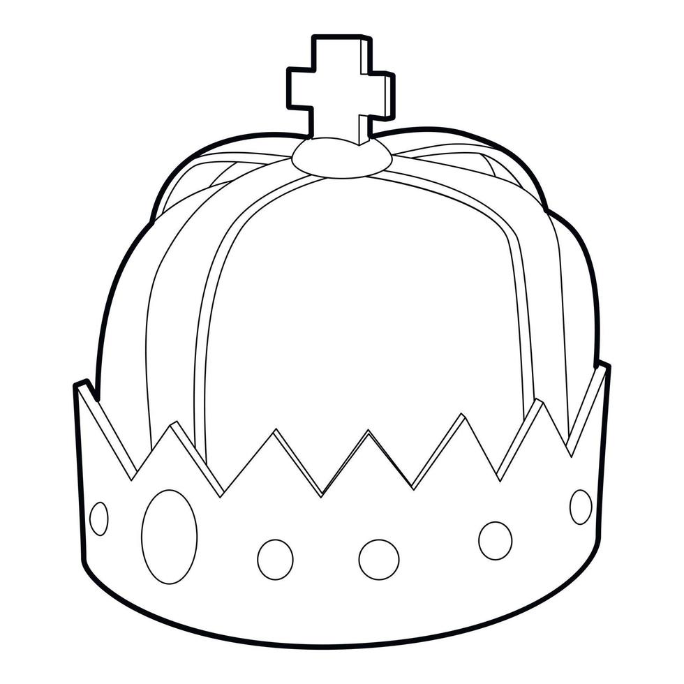 icône de couronne, style de contour vecteur