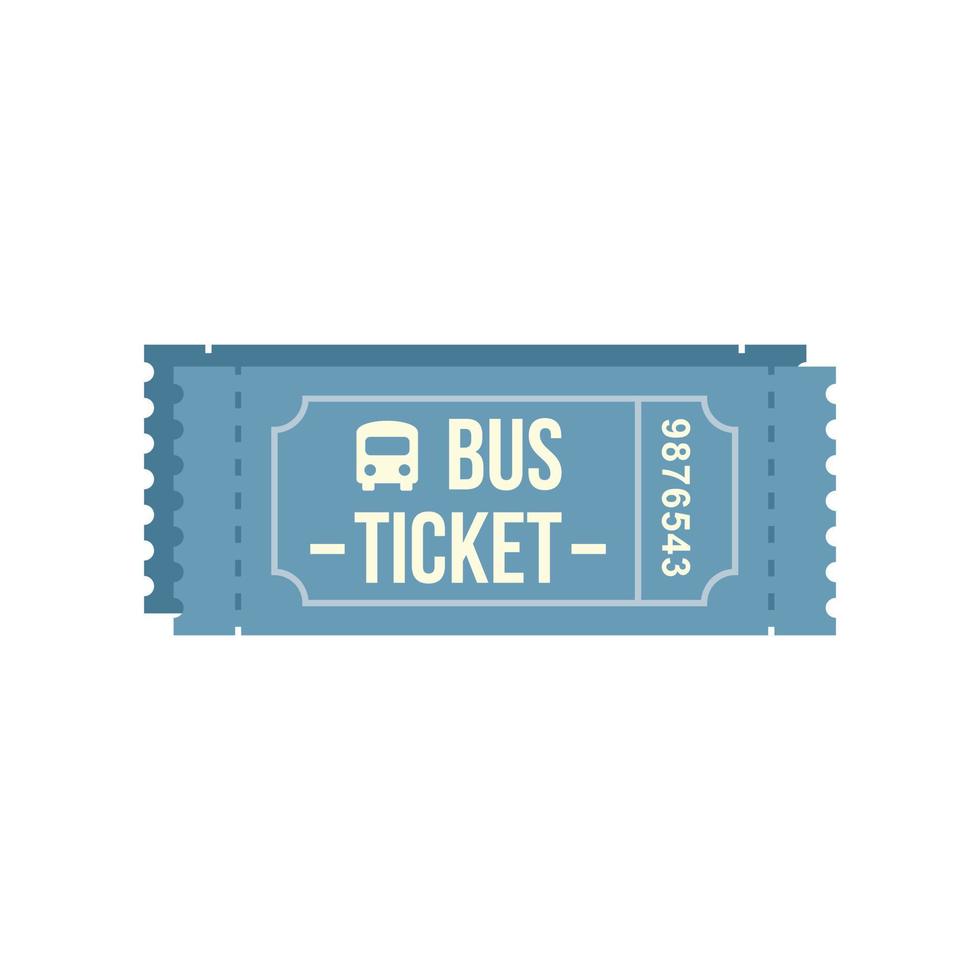 icône de ticket de bus vecteur isolé plat