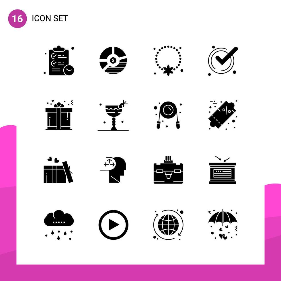 jeu d'icônes de glyphe. pack de 16 icônes solides isolées sur fond blanc pour une impression de conception de site Web réactive et des applications mobiles. vecteur