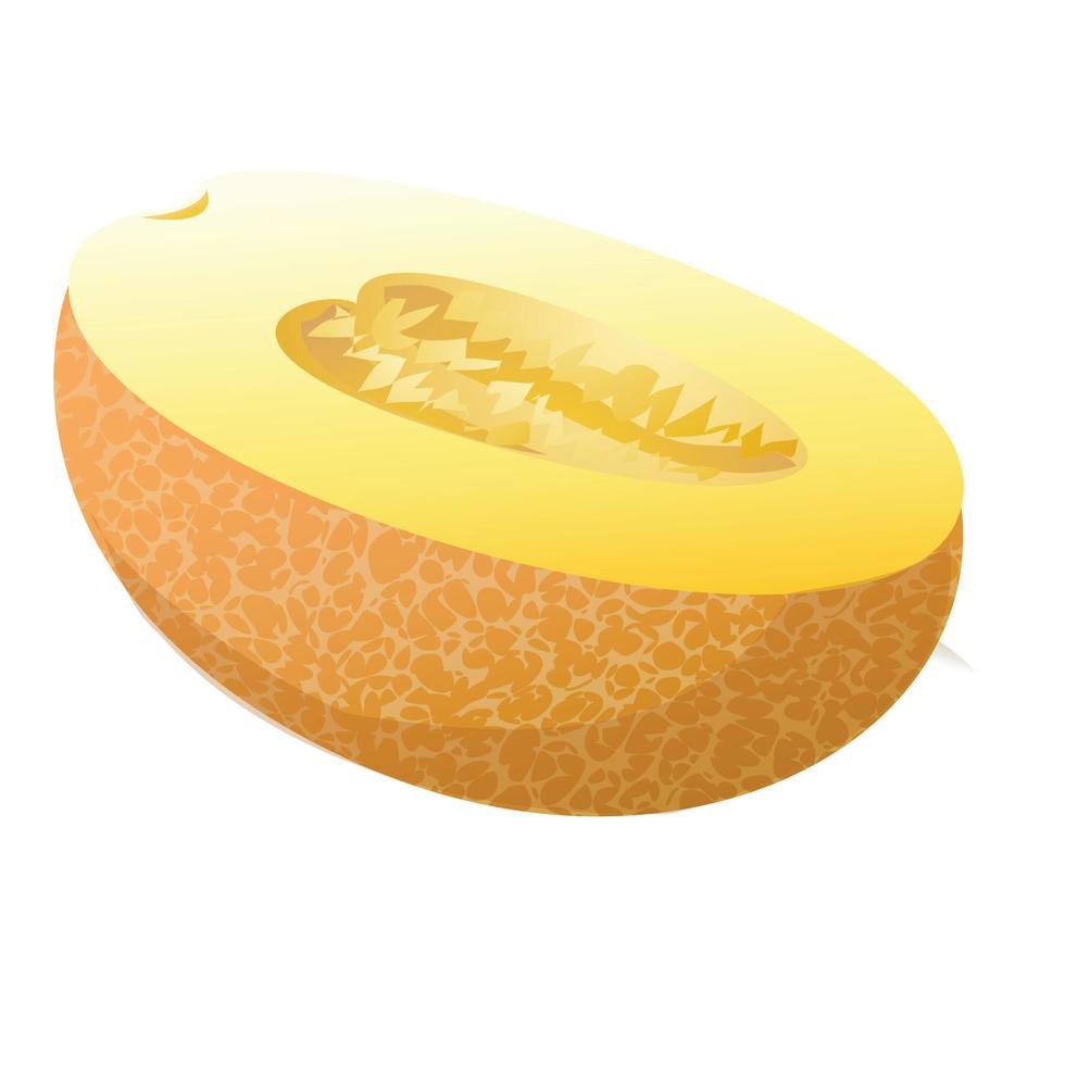 vecteur de dessin animé d'icône demi-melon. jaune doux