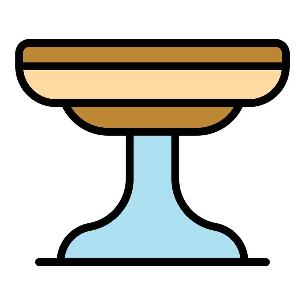 icône de table ronde intérieure vecteur de contour de couleur